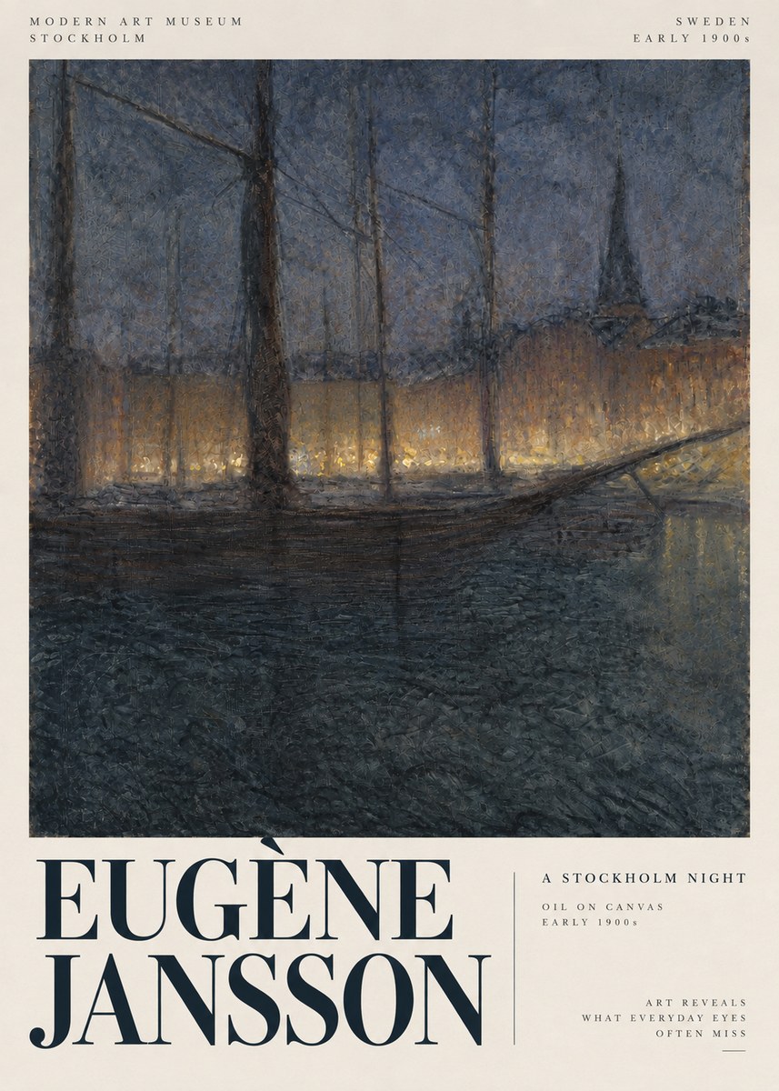 Eugène Jansson Evening on the Water No4 - Plakat