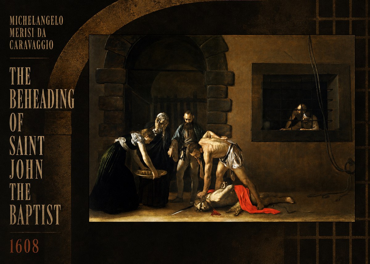 Michelangelo Merisi da Caravaggio The Beheading of Saint John the Baptist No2 - Plakat
