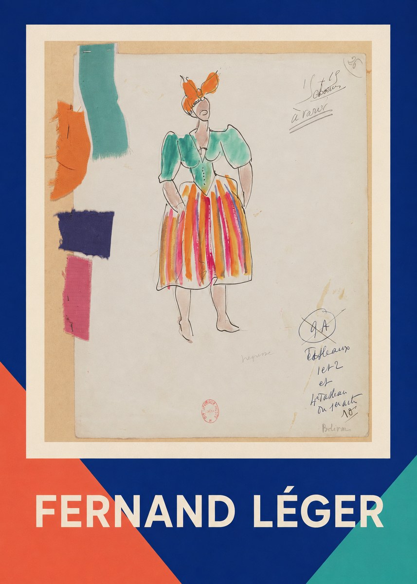 Fernand Léger Costume Design for Boléro No1 - Plakat