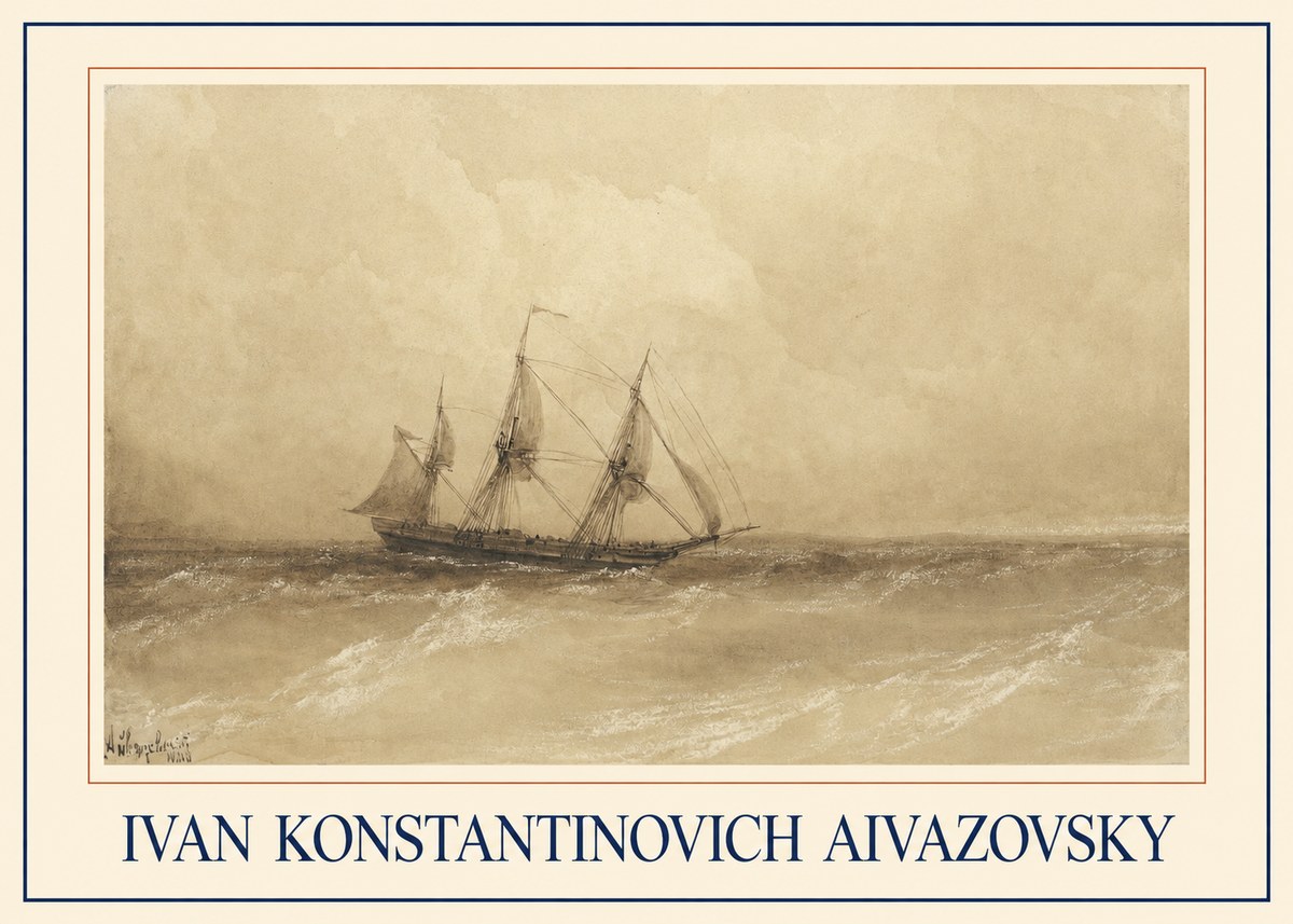 Ivan Konstantinovich Aivazovsky Sailing Ship, 1843 No1 - Plakat
