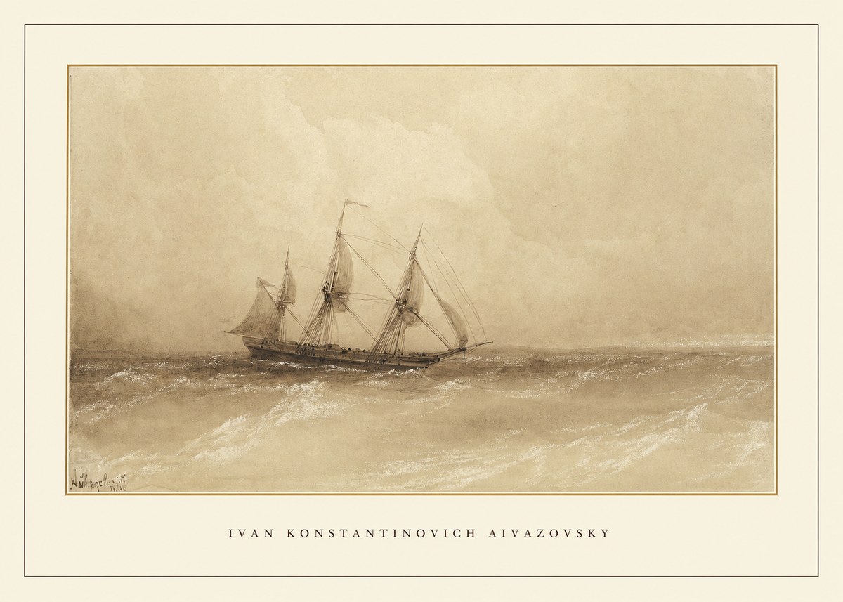 Ivan Konstantinovich Aivazovsky Sailing Ship, 1843 No4 - Plakat