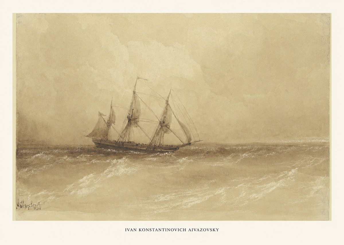 Ivan Konstantinovich Aivazovsky Sailing Ship, 1843 No6 - Plakat