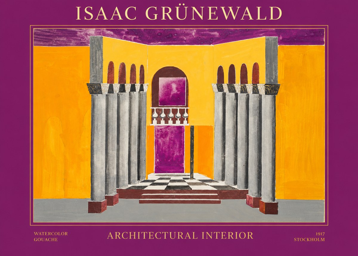 Isaac Grünewald Architectural Interior No1 - Plakat