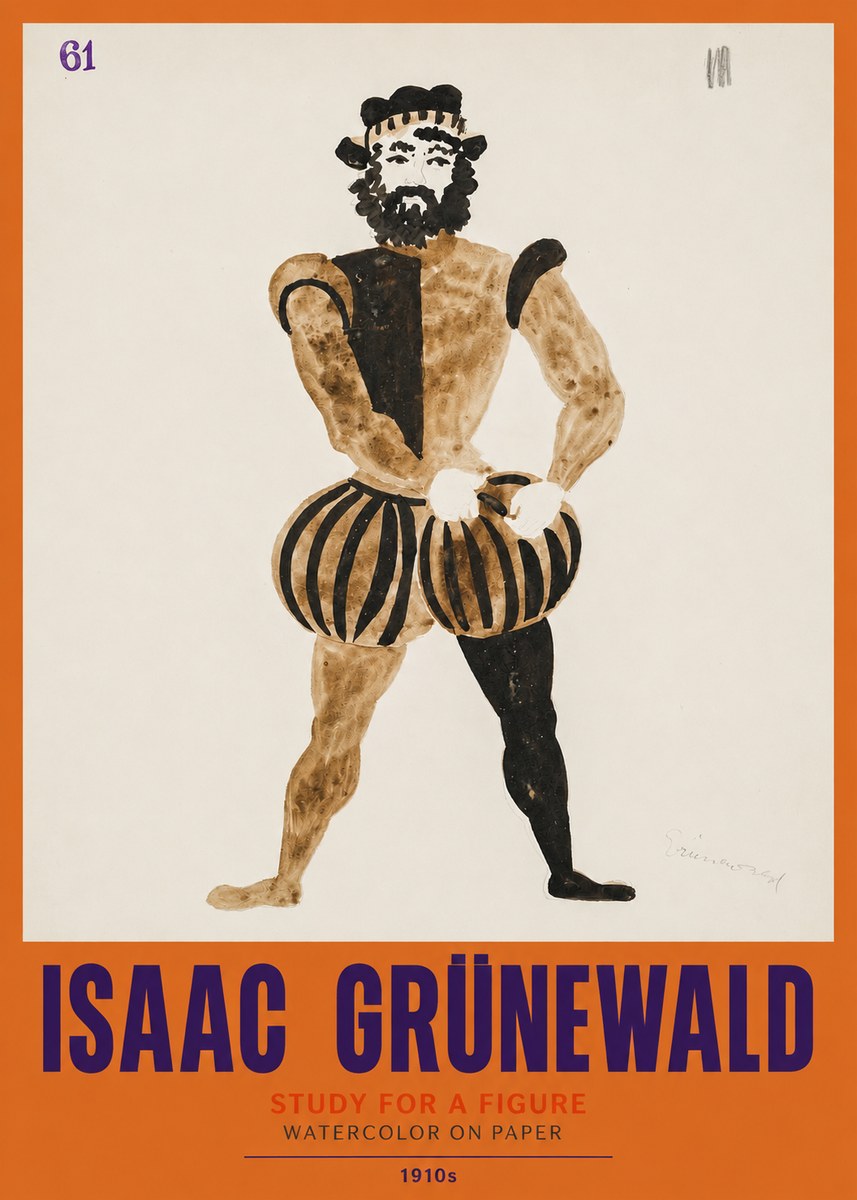 Isaac Grünewald Study for a Figure No2 - Plakat