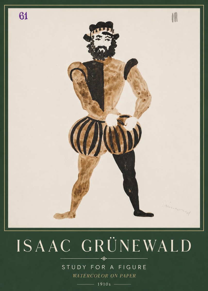 Isaac Grünewald Study for a Figure No4 - Plakat