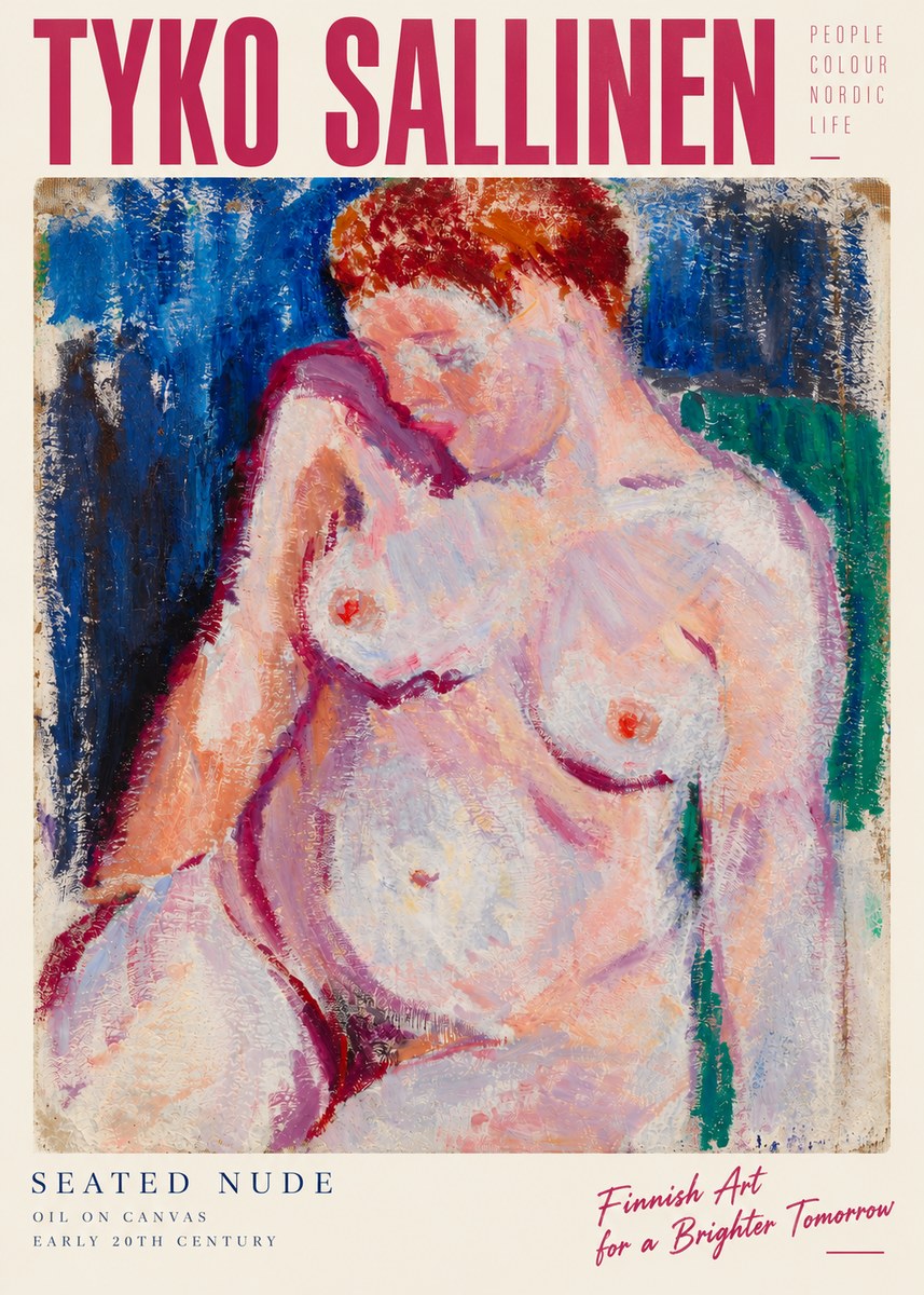 Tyko Sallinen Seated Nude No3 - Plakat
