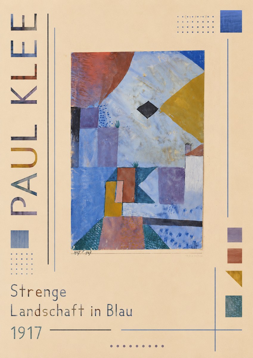 Paul Klee Strenge Landschaft in Blau No3 - Plakat