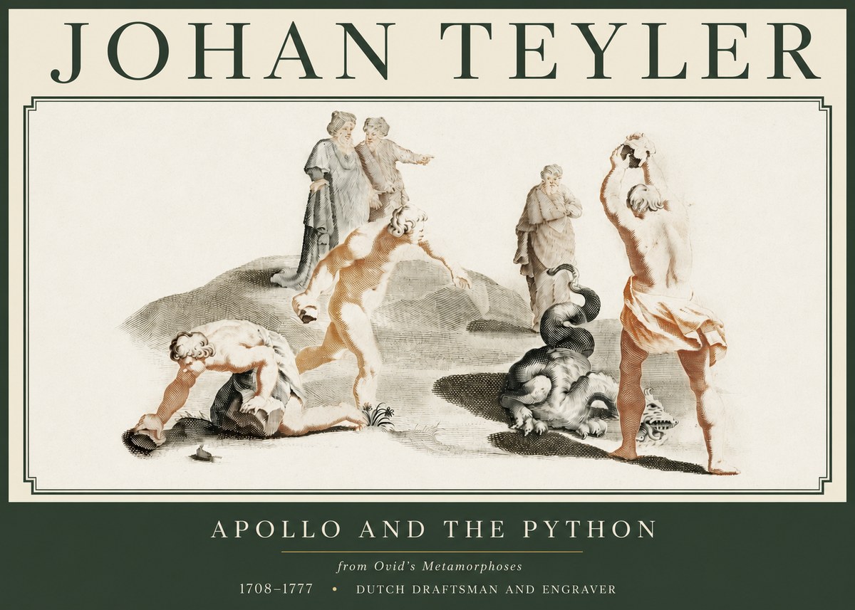 Johan Teyler Apollo and the Python No3 - Plakat