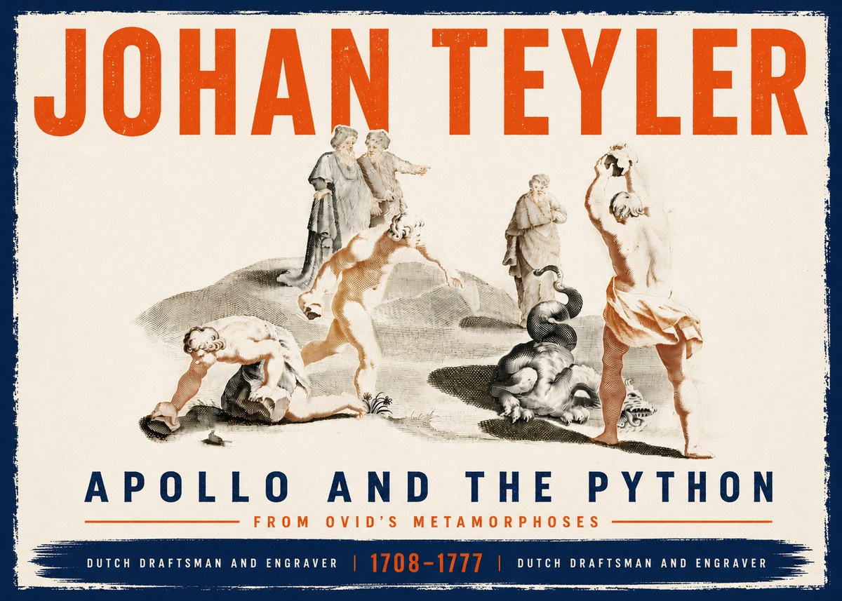 Johan Teyler Apollo and the Python No6 - Plakat