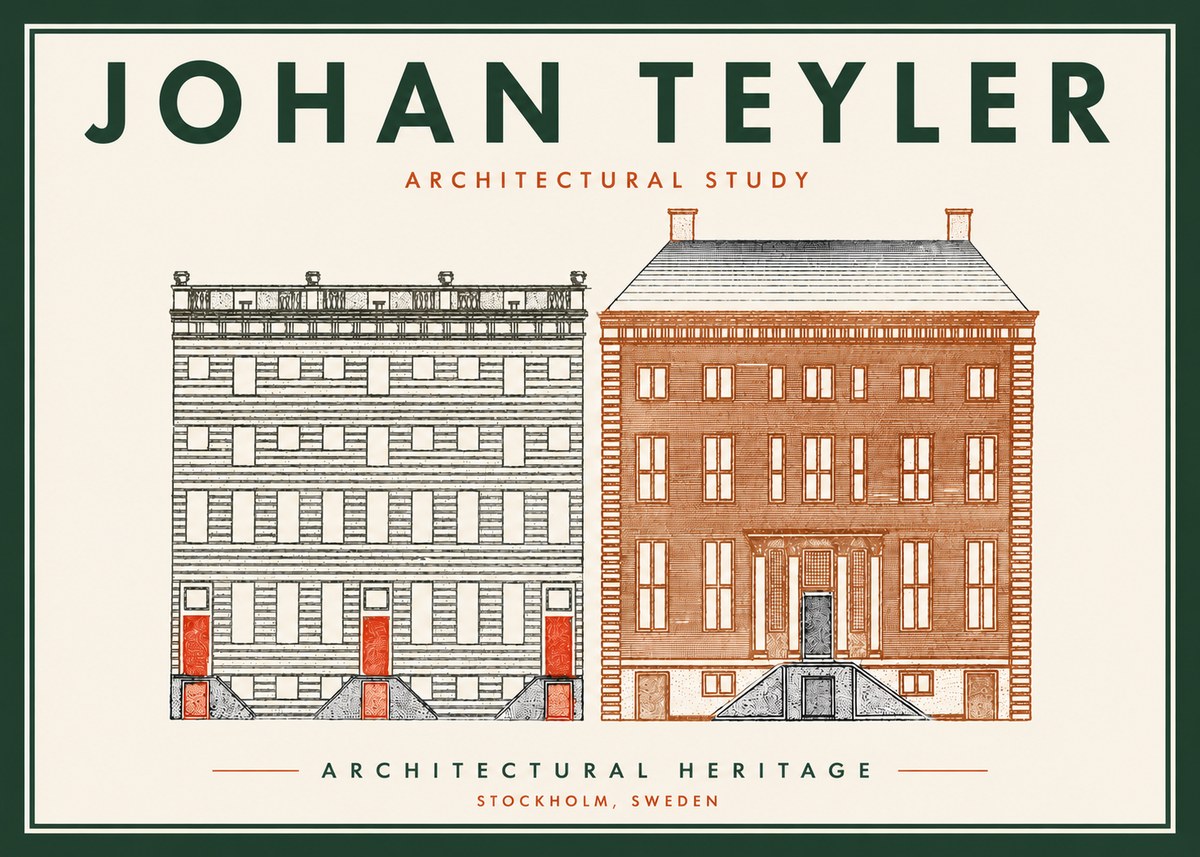 Johan Teyler Two Houses No6 - Plakat