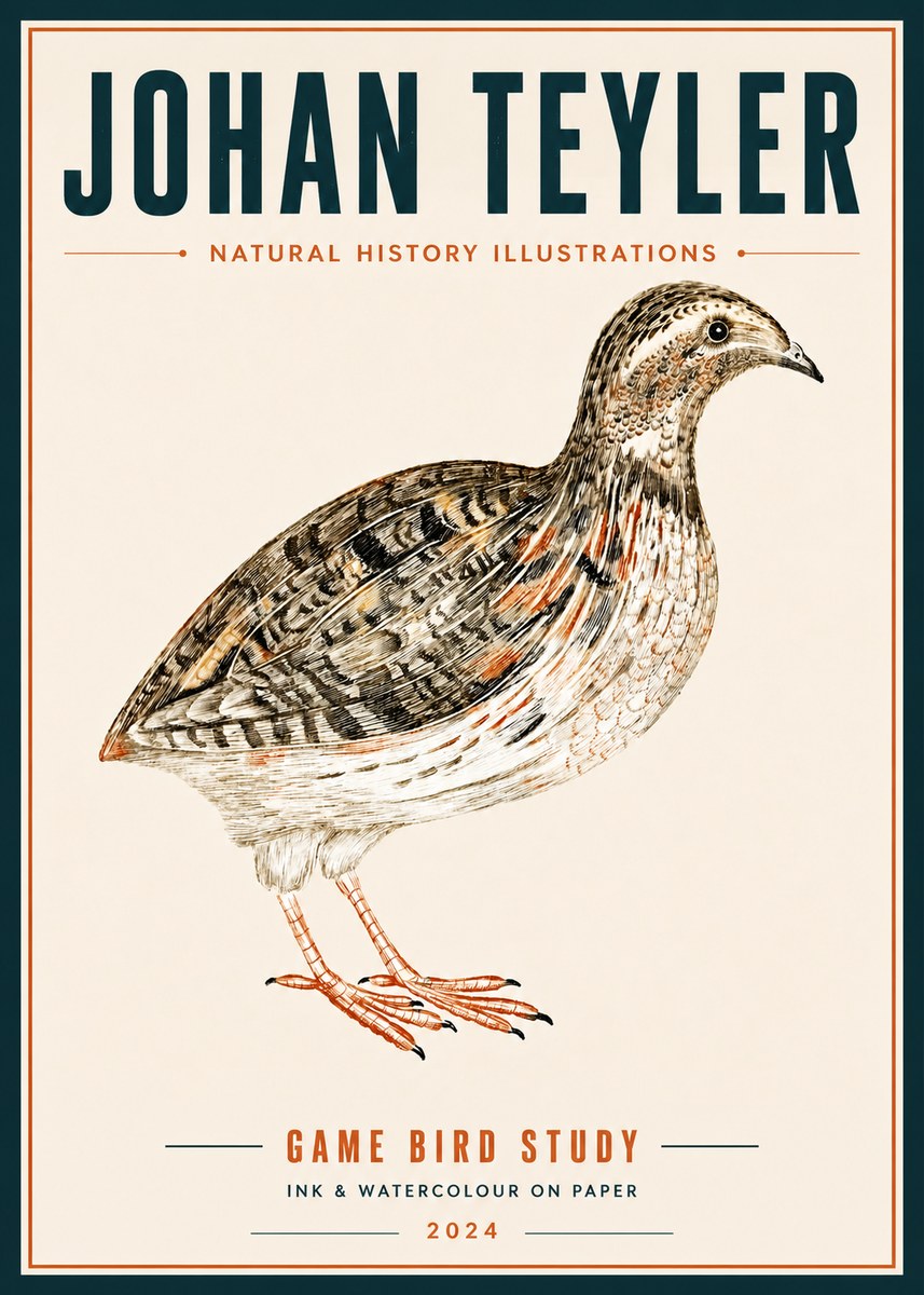 Johan Teyler Game Bird Study No6 - Plakat