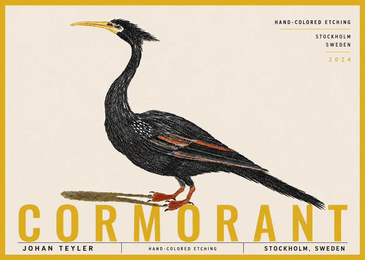 Johan Teyler Cormorant No6 - Plakat