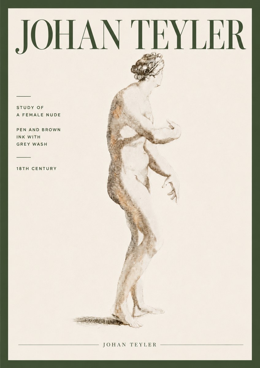Johan Teyler Study of a Female Nude No4 - Plakat