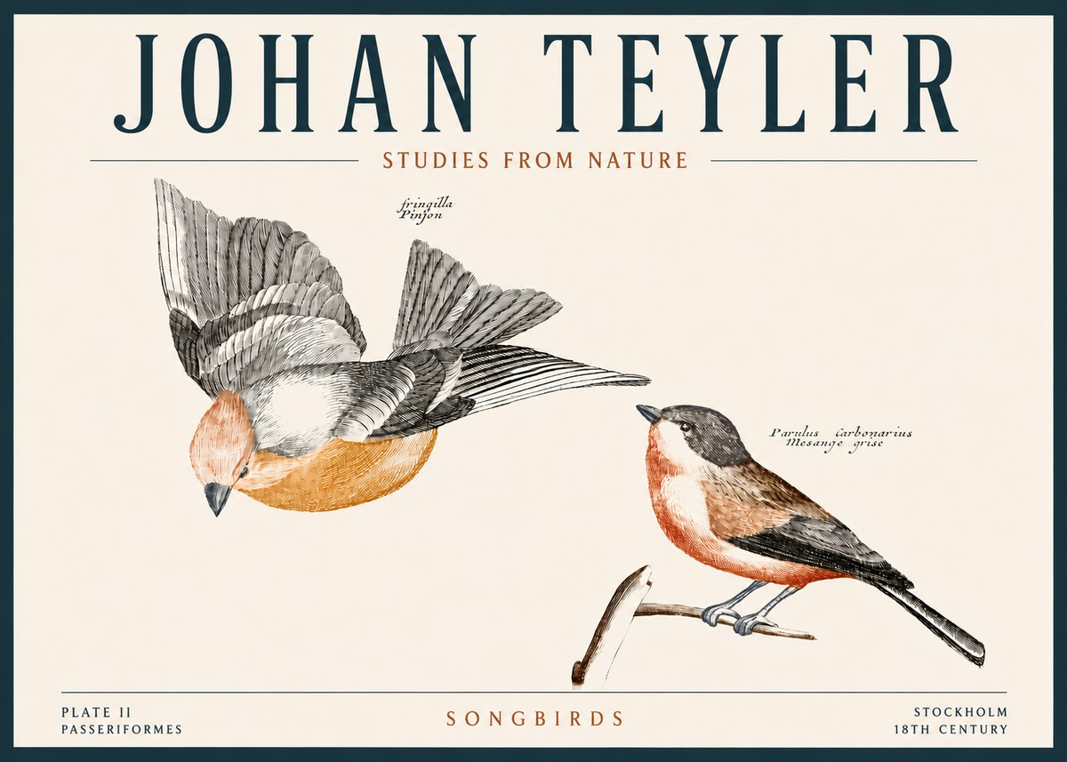 Johan Teyler Songbirds - Plate Ii No4 - Plakat