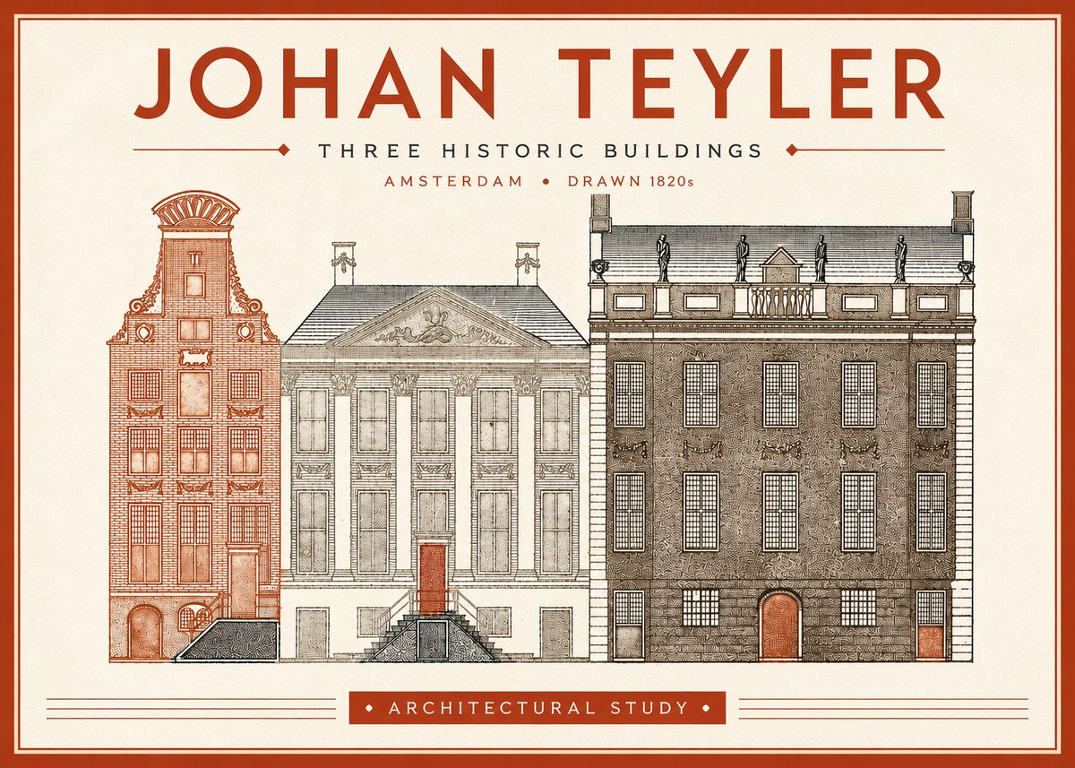 Johan Teyler Three Historic Buildings No4 - Plakat