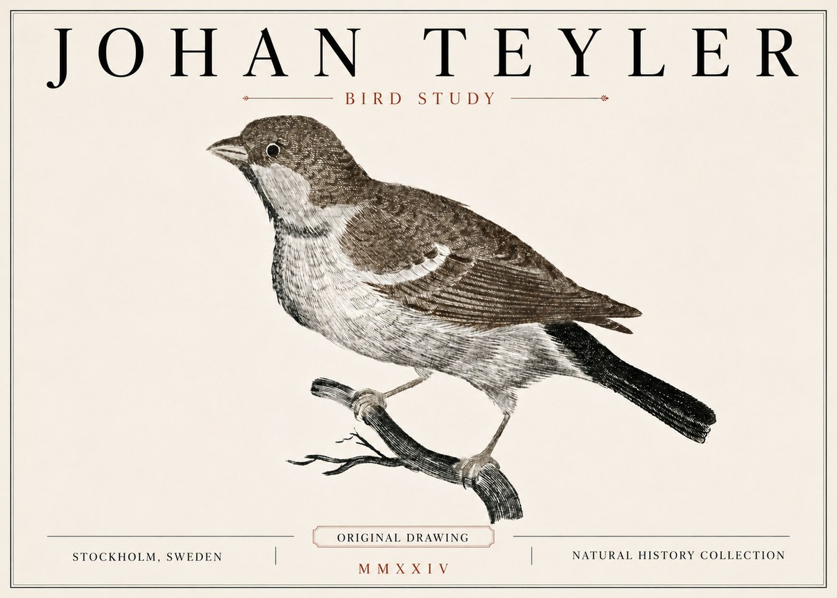 Johan Teyler Bird Study II No6 - Plakat