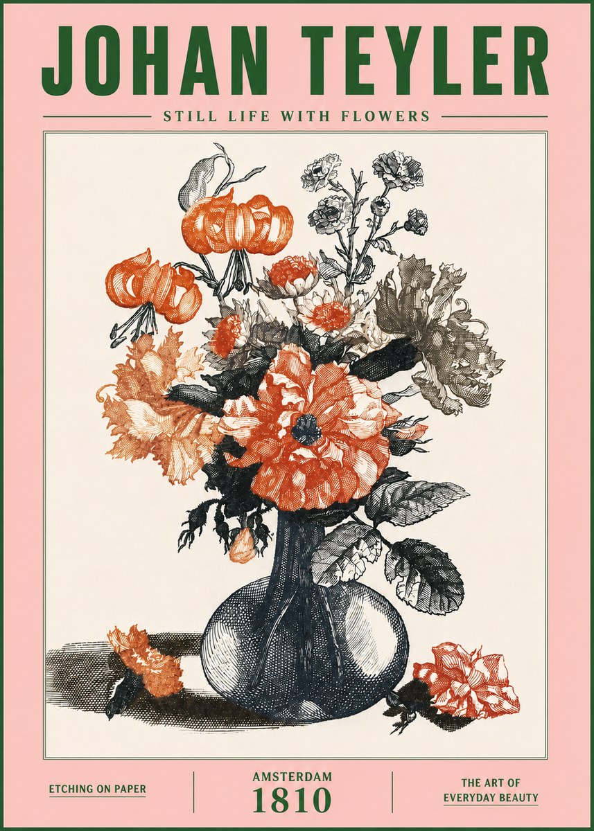 Johan Teyler Still Life with Flowers No4 - Plakat