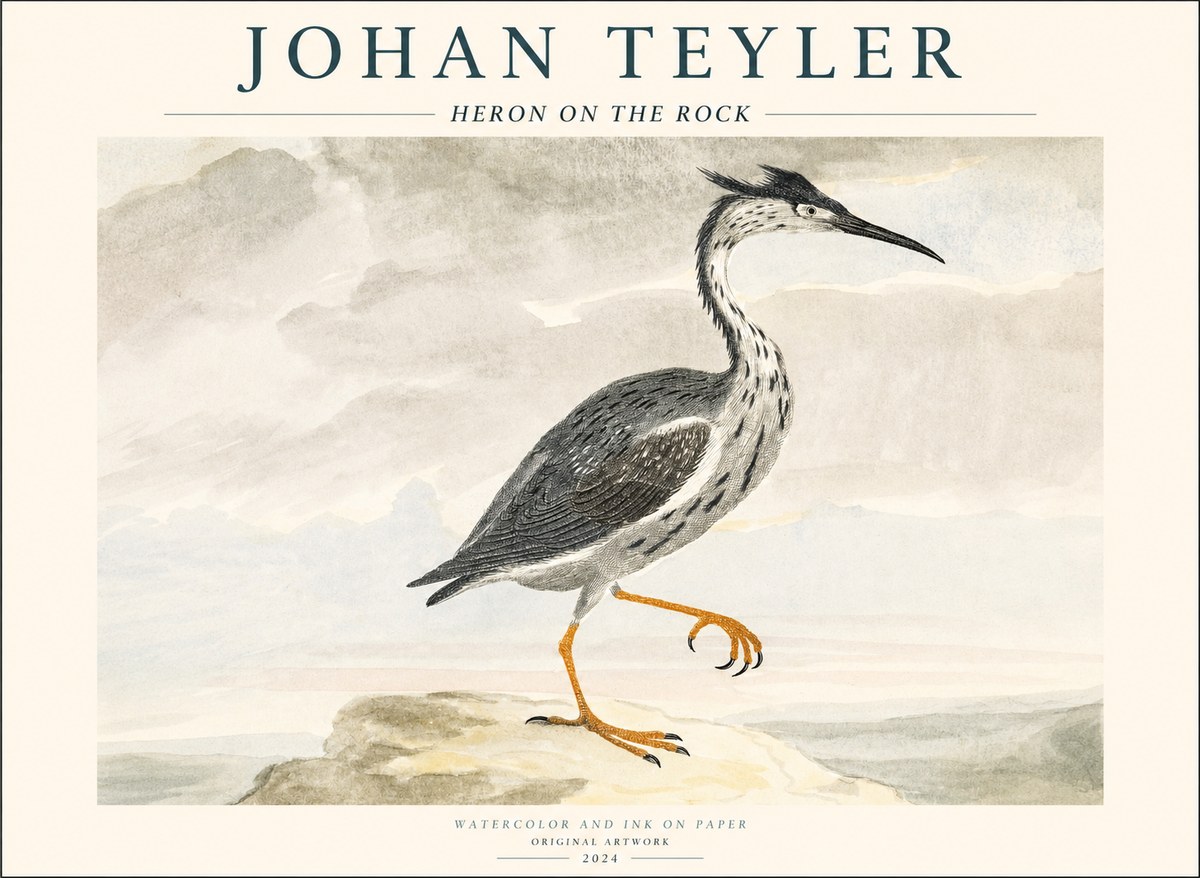 Johan Teyler Heron on the Rock No1 - Plakat