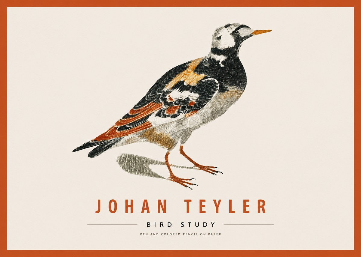 Johan Teyler Bird Study IV No2 - Plakat
