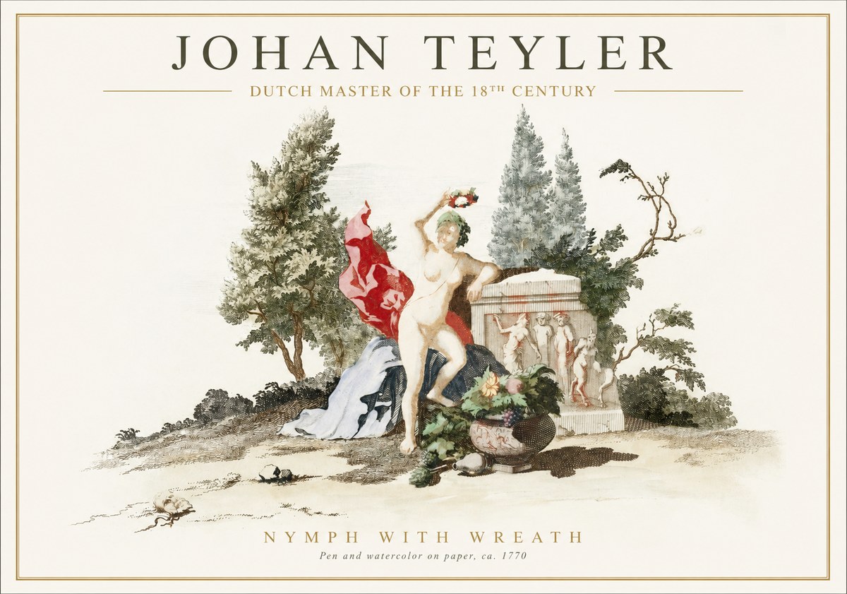 Johan Teyler Nymph with Wreath No1 - Plakat