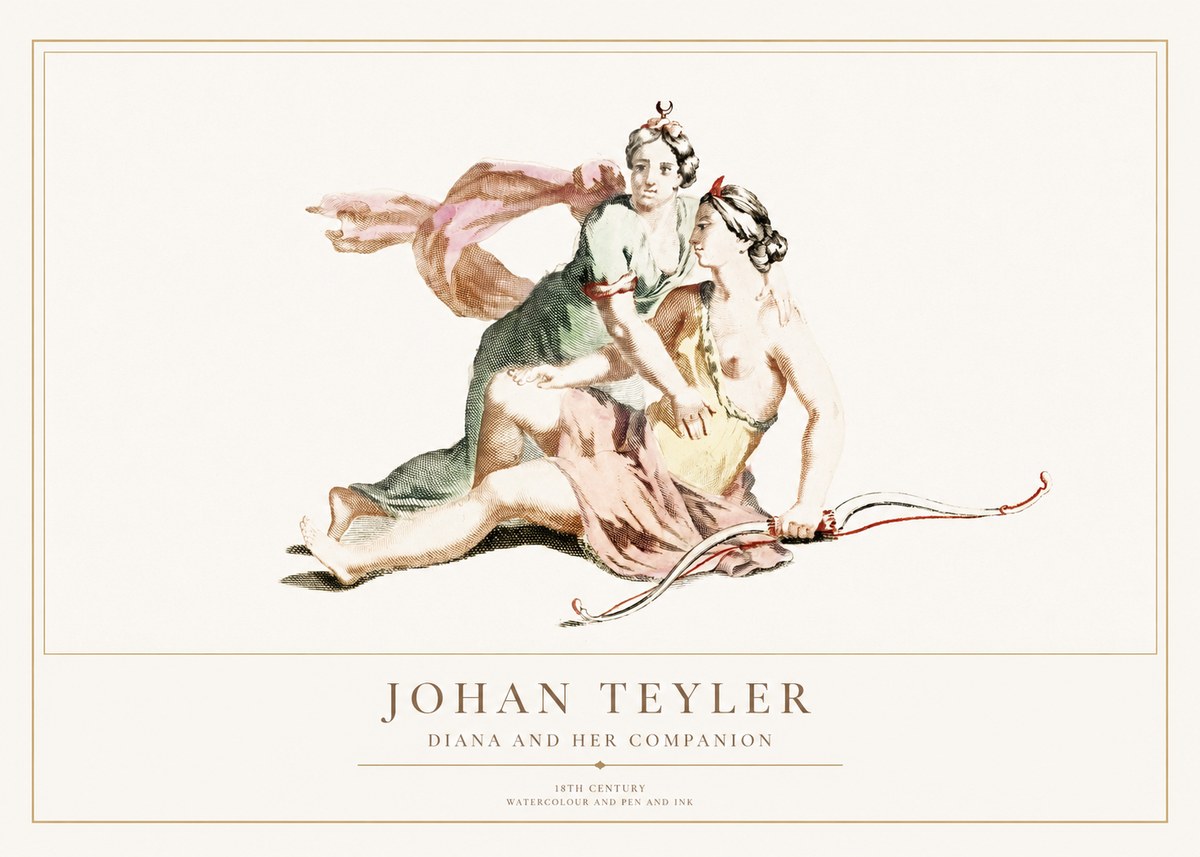 Johan Teyler Diana and Her Companion No1 - Plakat
