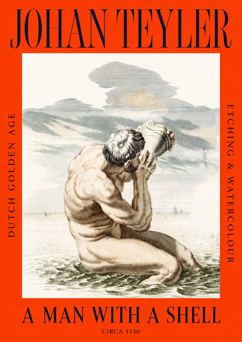 Johan Teyler A Man with a Shell No2 - Plakat