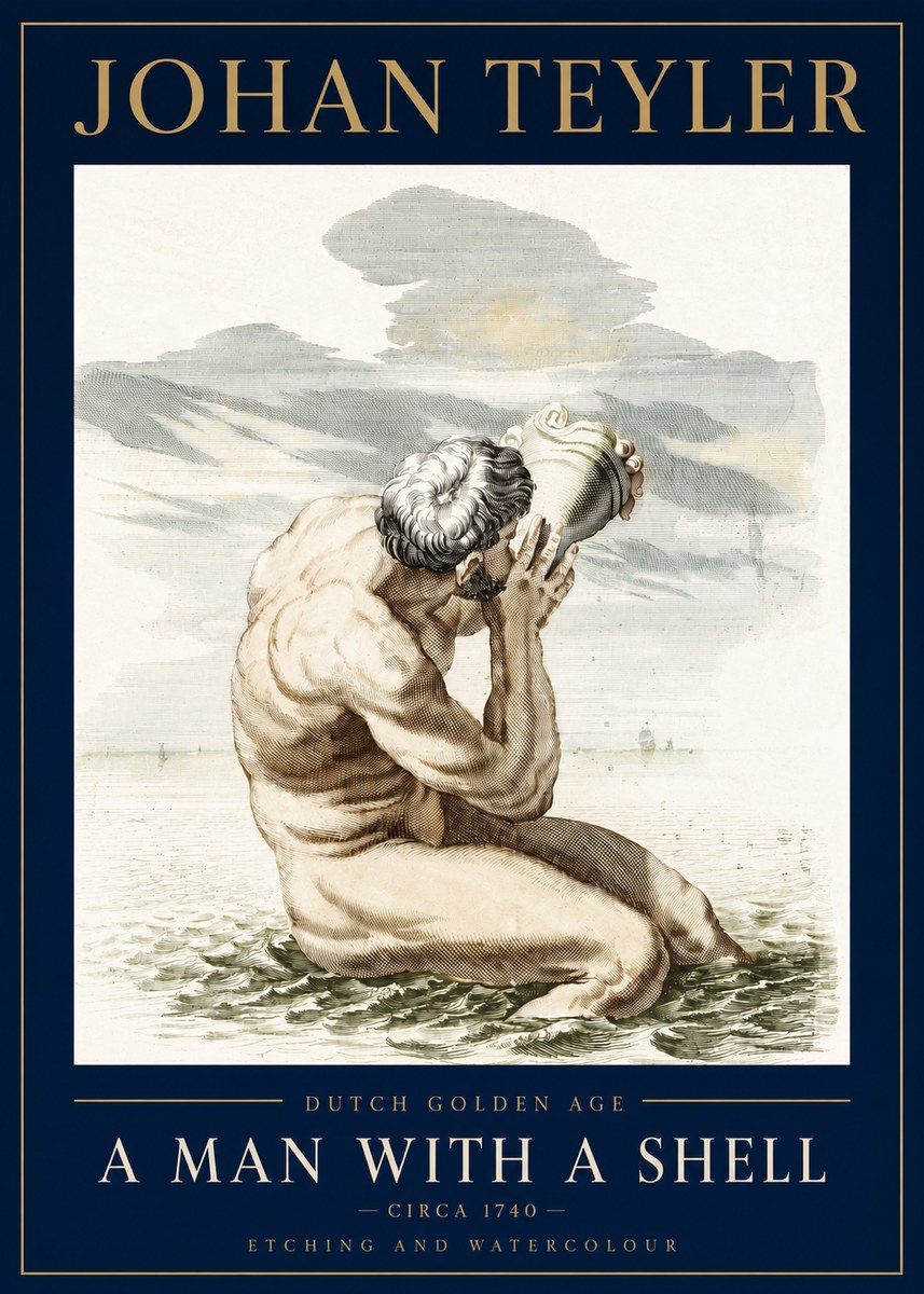 Johan Teyler A Man with a Shell No3 - Plakat