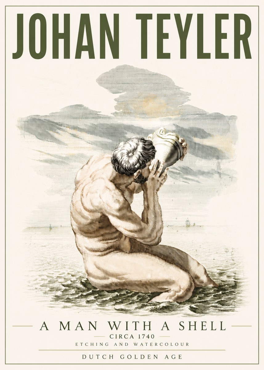 Johan Teyler A Man with a Shell No4 - Plakat