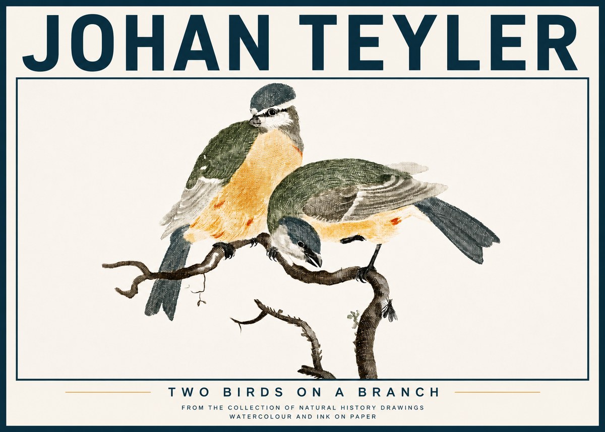 Johan Teyler Two Birds on a Branch No4 - Plakat