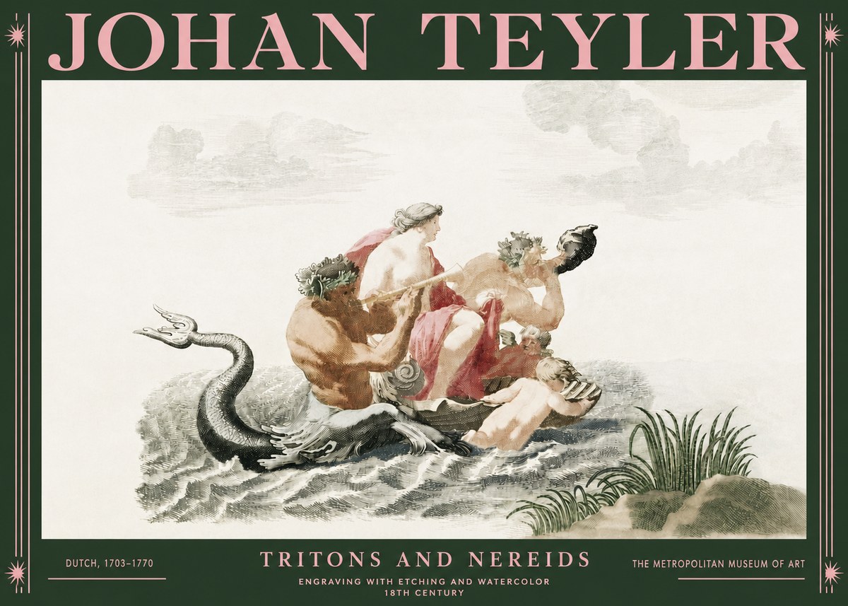 Johan Teyler Tritons and Nereids No3 - Plakat