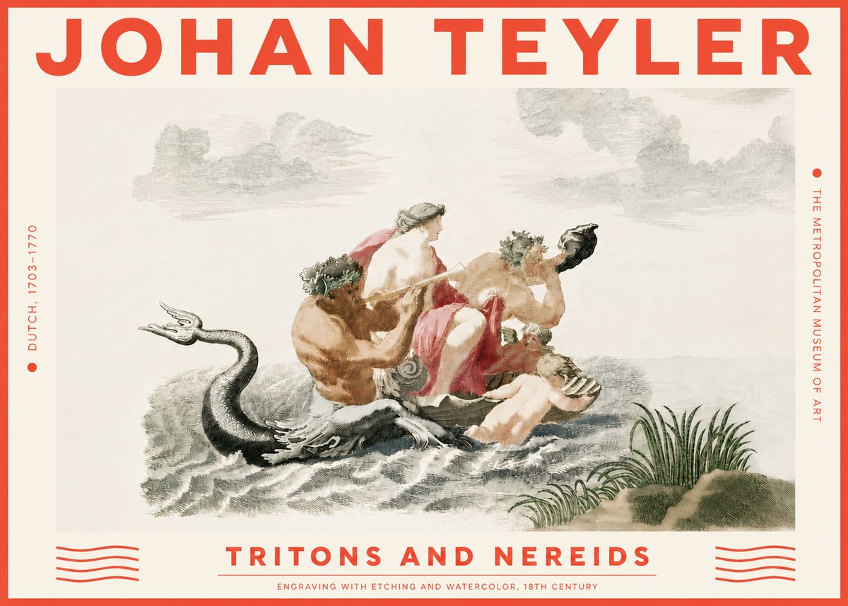Johan Teyler Tritons and Nereids No6 - Plakat