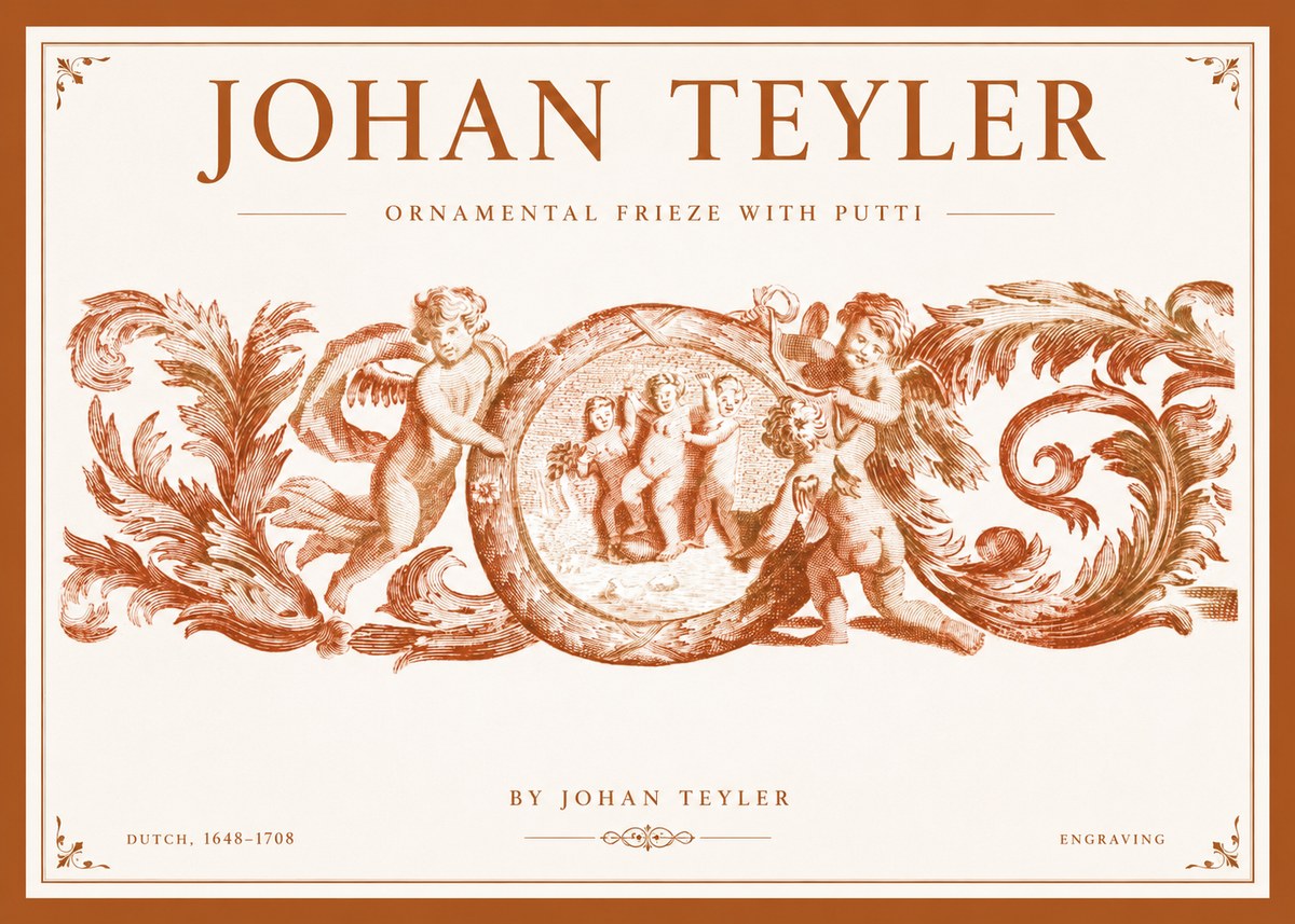 Johan Teyler Ornamental Frieze with Putti No1 - Plakat