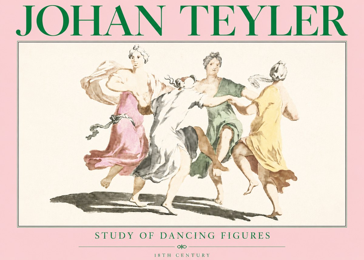 Johan Teyler Study of Dancing Figures No3 - Plakat