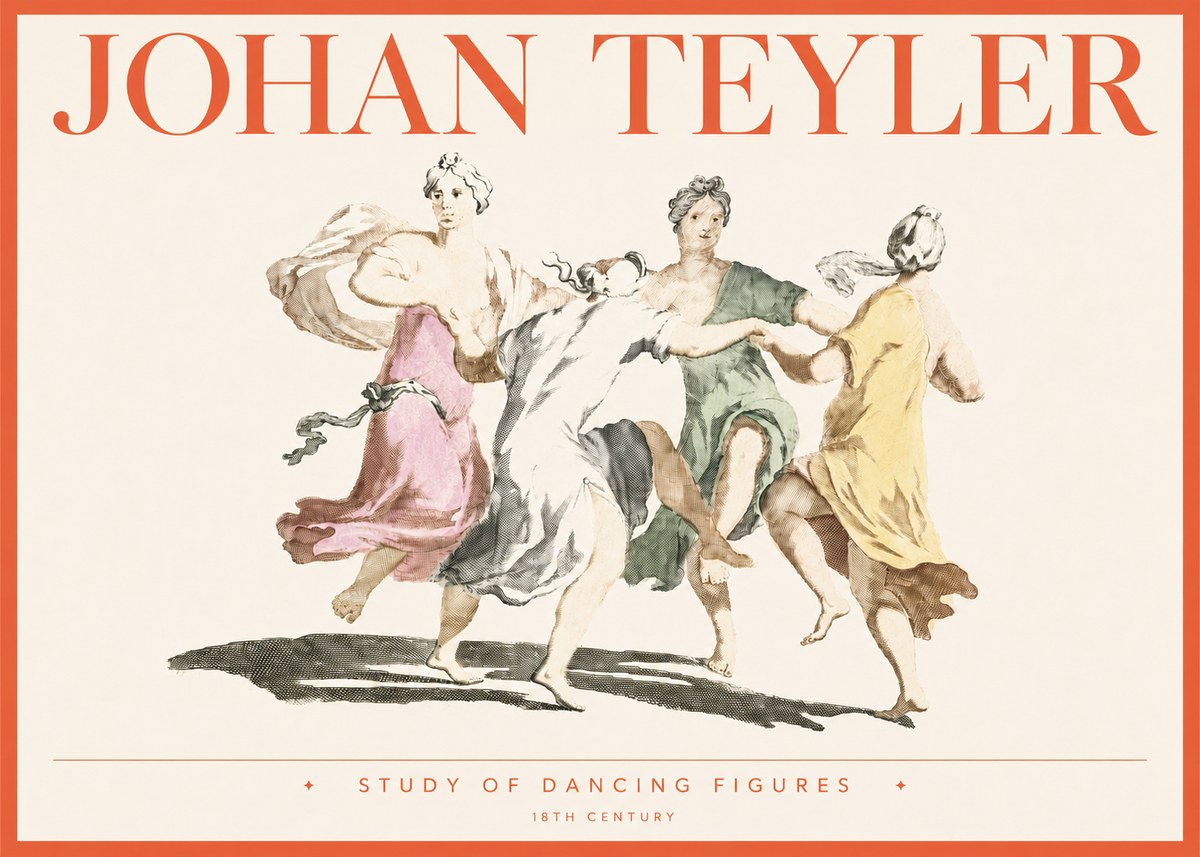 Johan Teyler Study of Dancing Figures No4 - Plakat