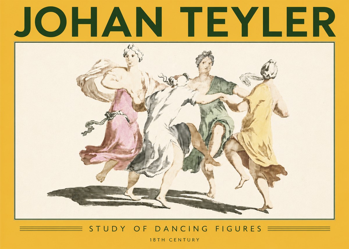 Johan Teyler Study of Dancing Figures No6 - Plakat