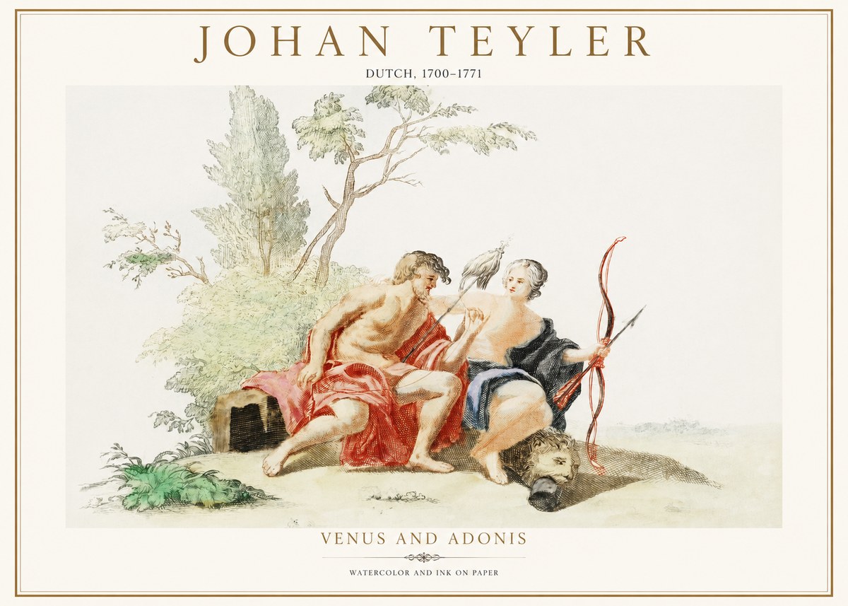 Johan Teyler Venus and Adonis No1 - Plakat