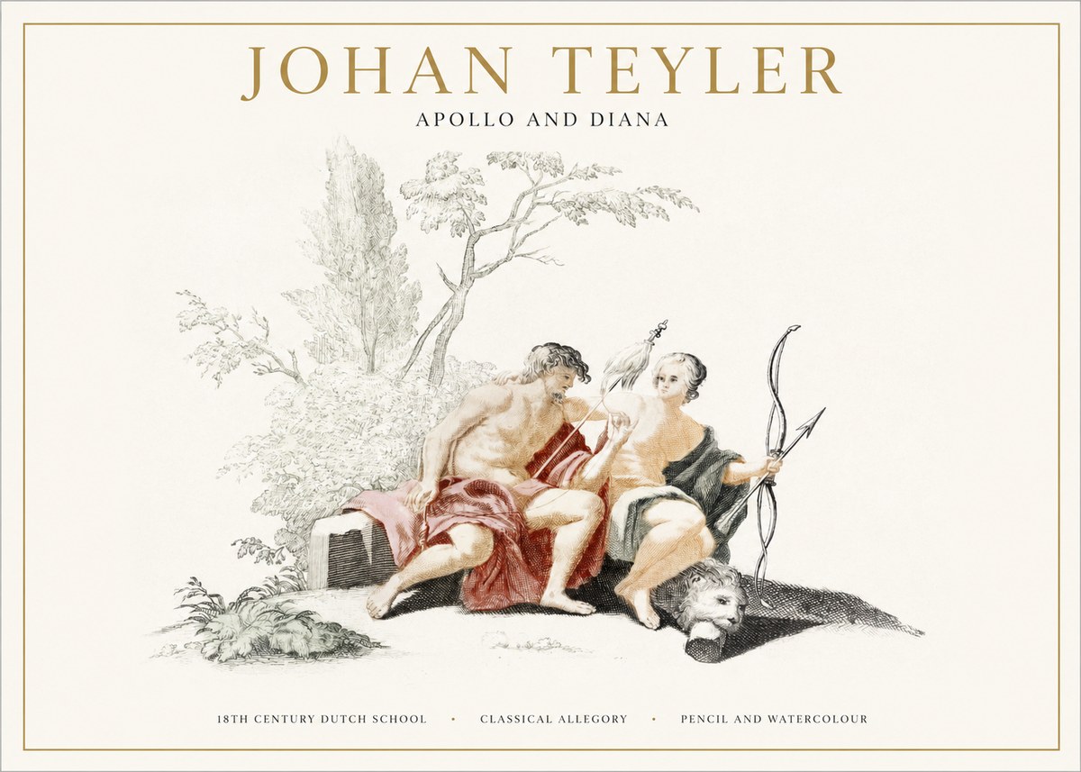 Johan Teyler Classical Study with Cupid and Symbols No5 - Plakat