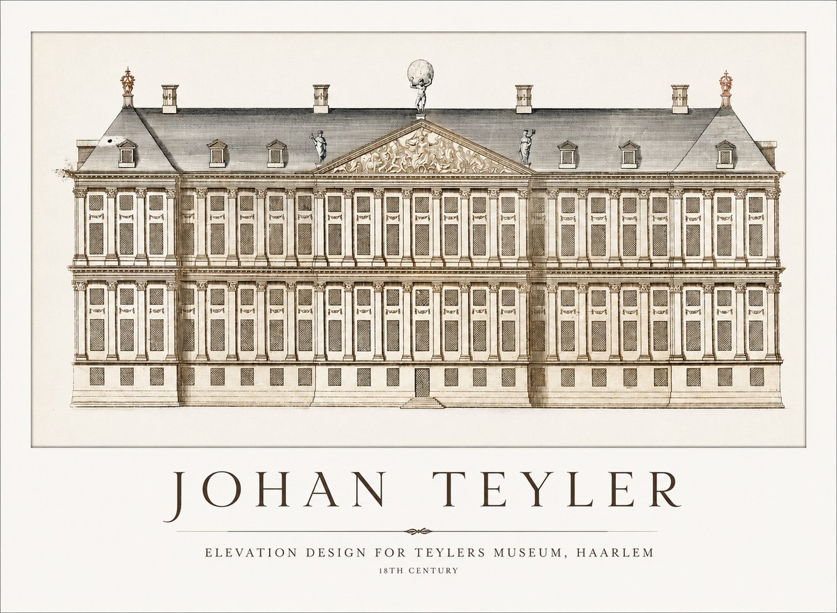 Johan Teyler Elevation Design for Teylers Museum, Haarlem No1 - Plakat