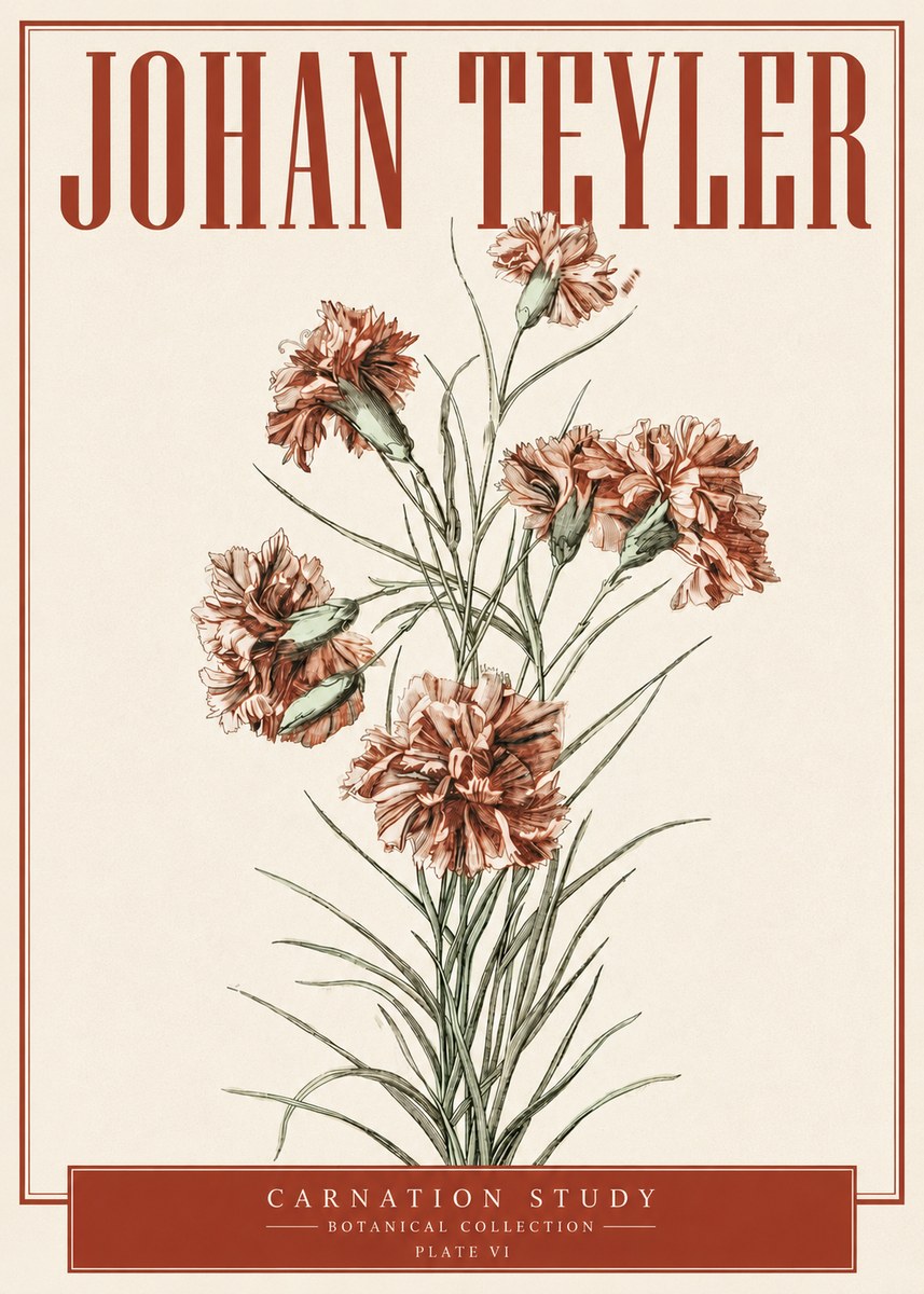 Johan Teyler Carnation Study No4 - Plakat