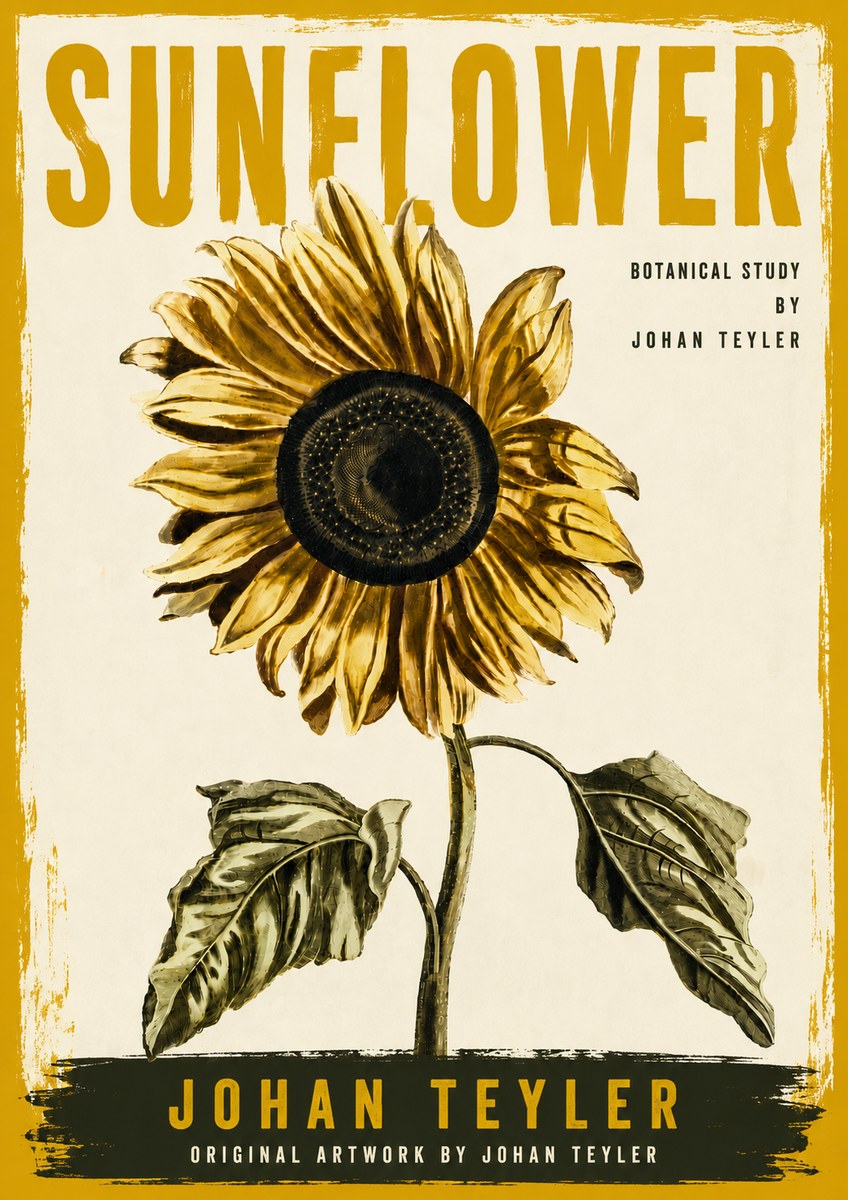 Johan Teyler Sunflower - Botanical Study No6 - Plakat