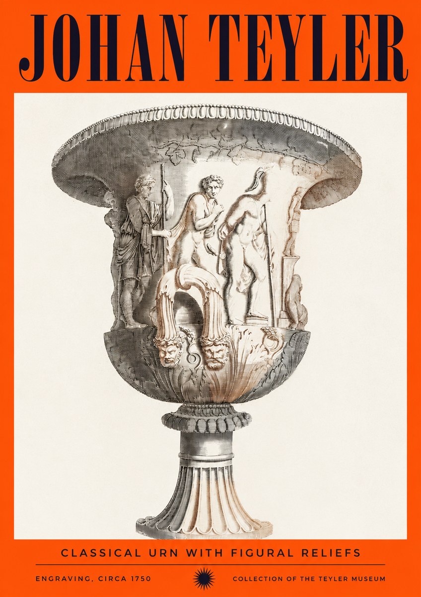 Johan Teyler Classical Urn with Figural Reliefs I No2 - Plakat