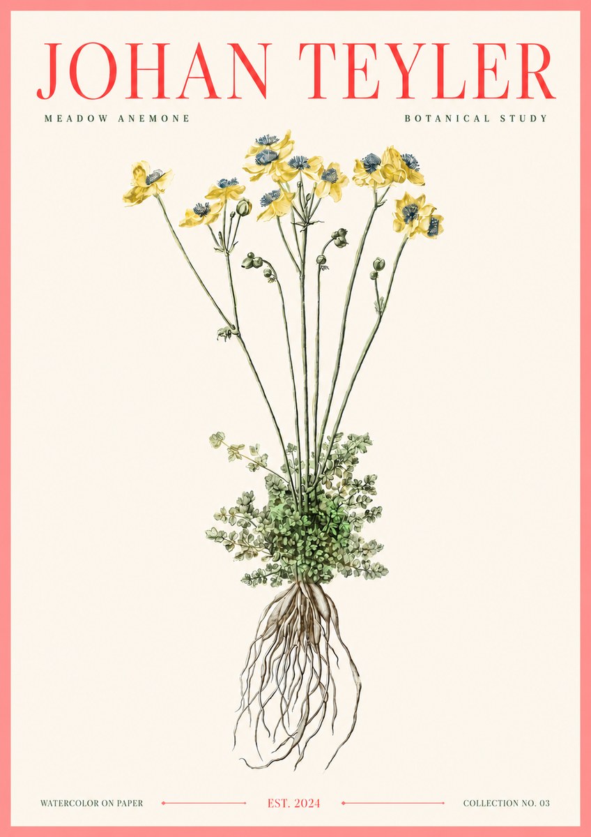 Johan Teyler Meadow Anemone No3 - Plakat