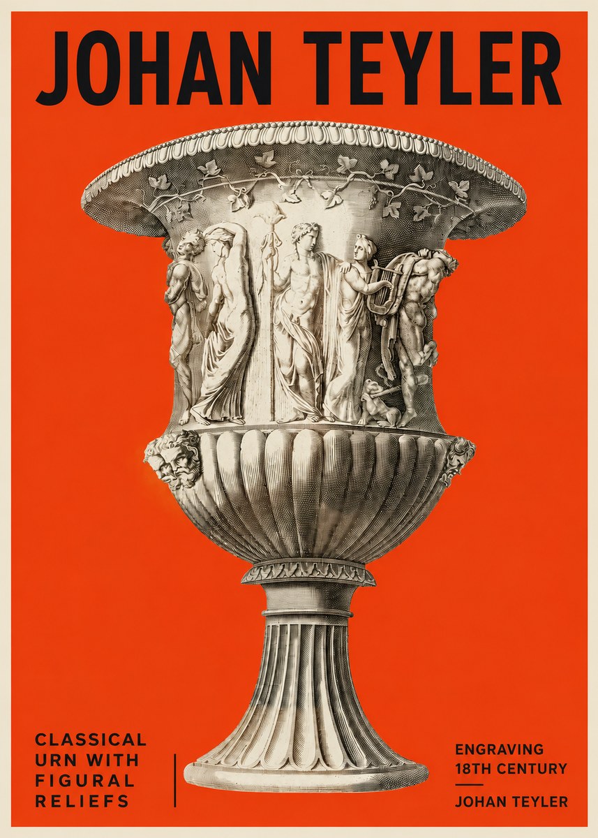 Johan Teyler Classical Urn with Figural Reliefs II No2 - Plakat
