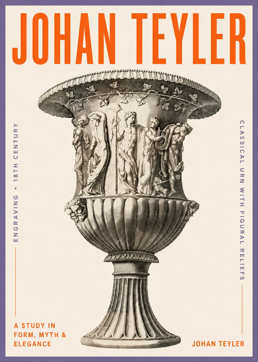 Johan Teyler Classical Urn with Figural Reliefs II No5 - Plakat