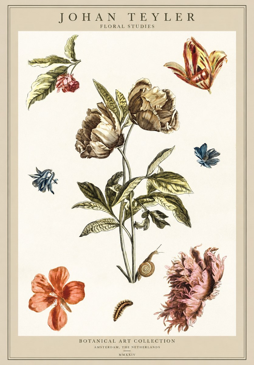 Johan Teyler Floral Studies No1 - Plakat