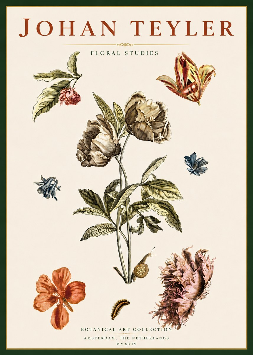 Johan Teyler Floral Studies No4 - Plakat