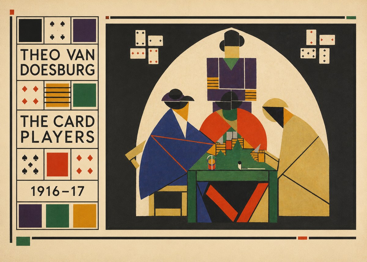 Theo van Doesburg The Card Players No6 - Plakat