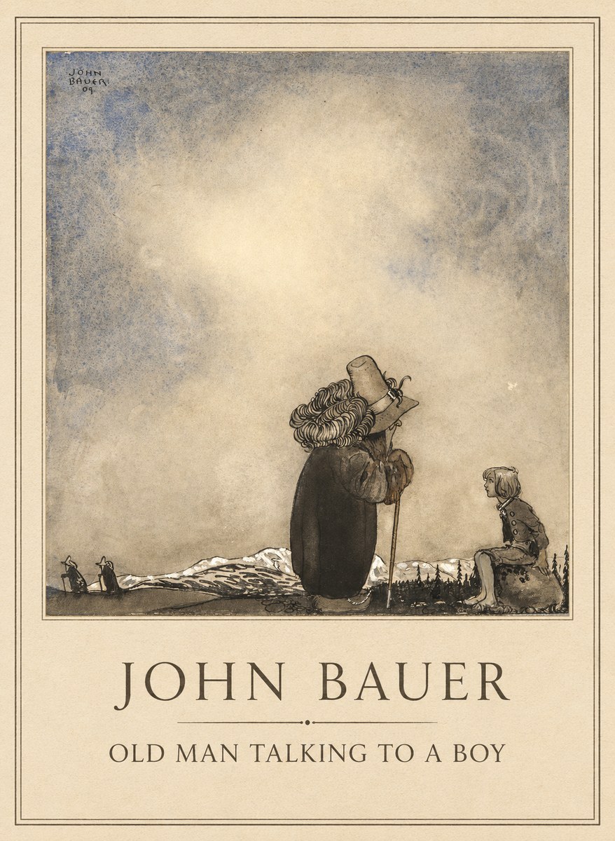 John Bauer Old Man Talking to a Boy No1 - Plakat