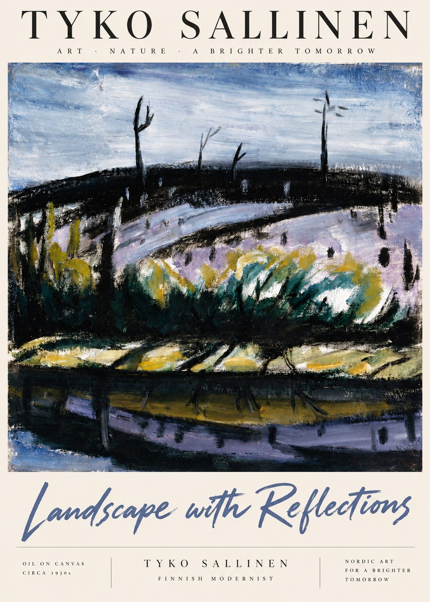 Tyko Sallinen Landscape with Reflections No4 - Plakat