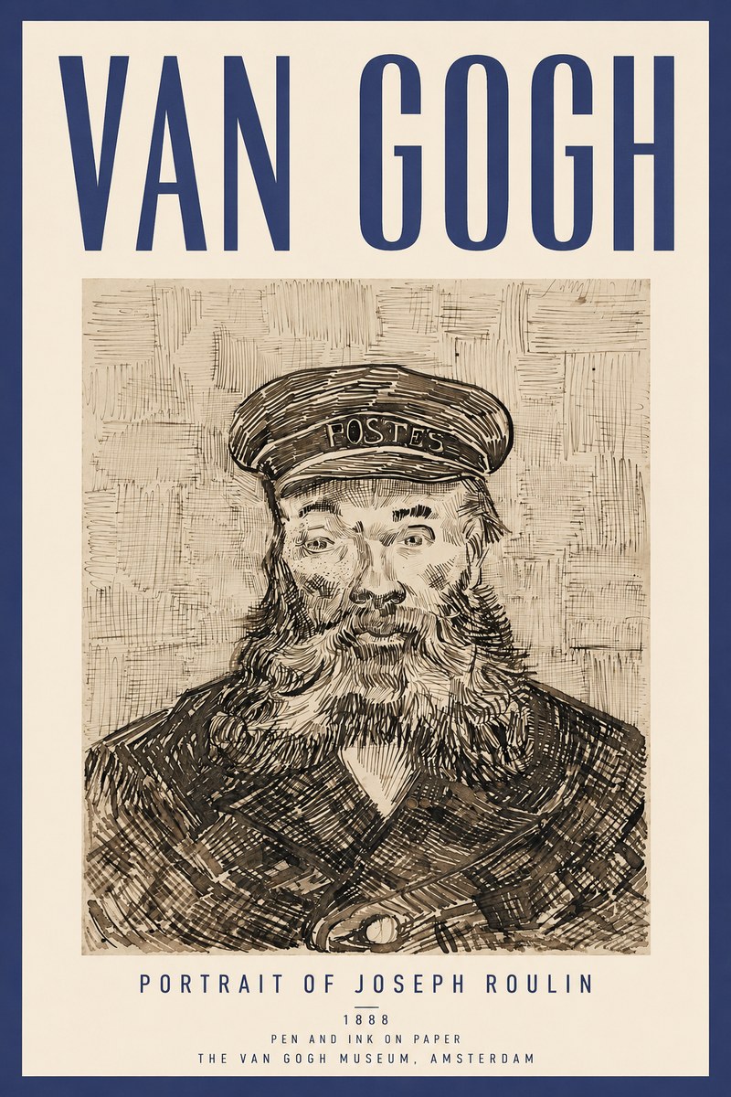 Van Gogh Portrait of Joseph Roulin I No4 - Plakat